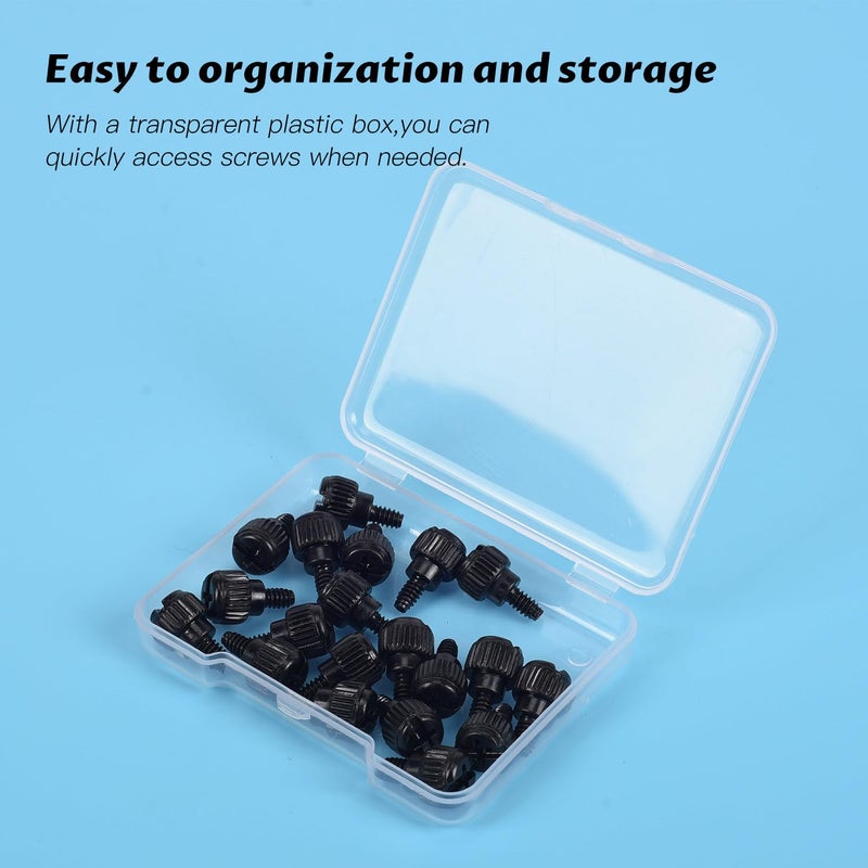 WLXTREE 20x Computer Case Thumb Screws,6-32x6 M3.5 PC Case Screws for Desktop Computer Case Cover Hard Drives Power Supply PCI Slots 6-32 Thread Screws Black - Image 5